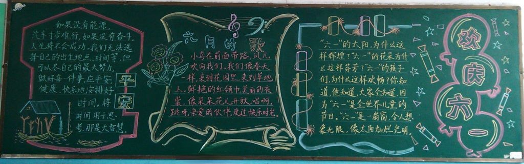 欢庆六一黑板报图片