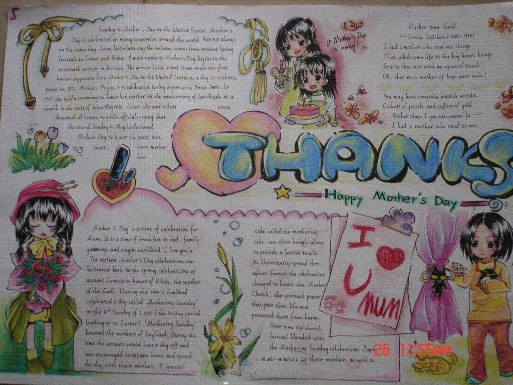 母亲节英语手抄报版面设计图-高清推荐