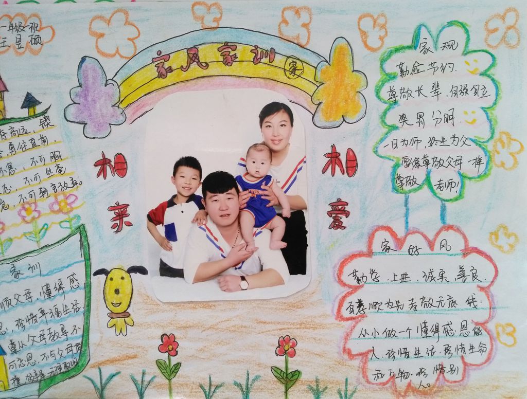 感恩父母之家风家训手抄报
