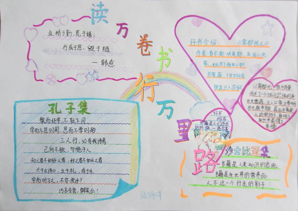 一年级读书手抄报图片大全