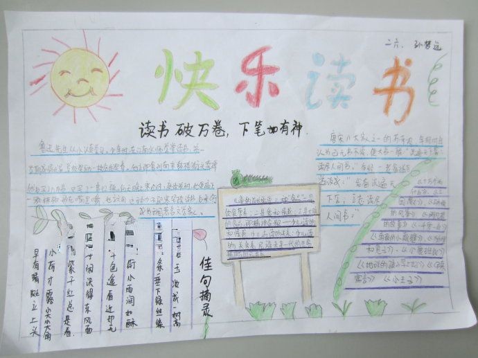快乐读书快乐成长手抄报