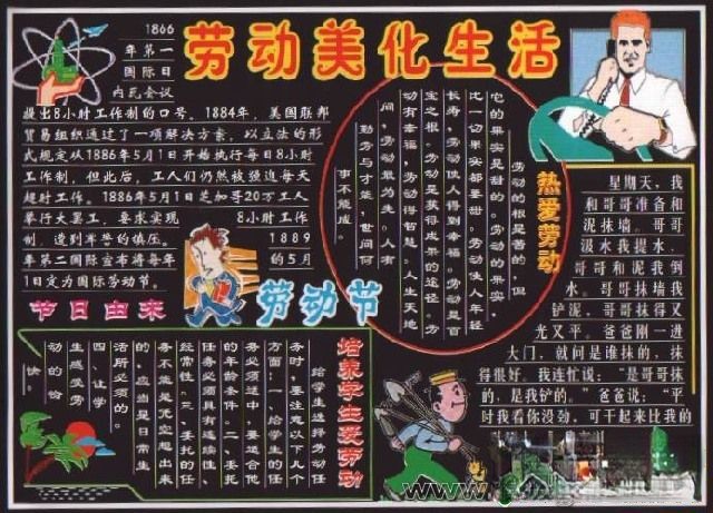 小学生劳动黑板报：劳动美化生活