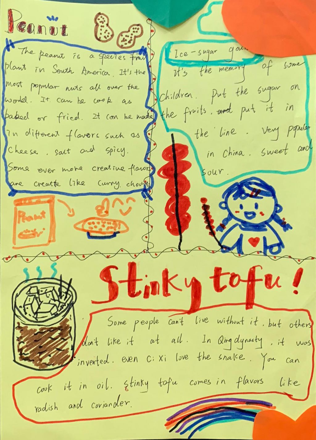 长沙臭豆腐手抄报，Stinky tofu