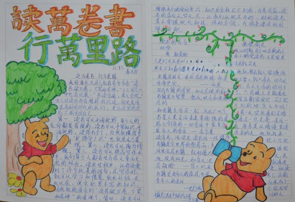孩子的读书手抄报-读万卷书走万里路