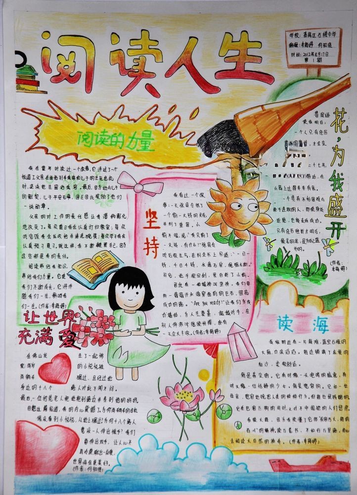 阅读人生手抄报版面设计图