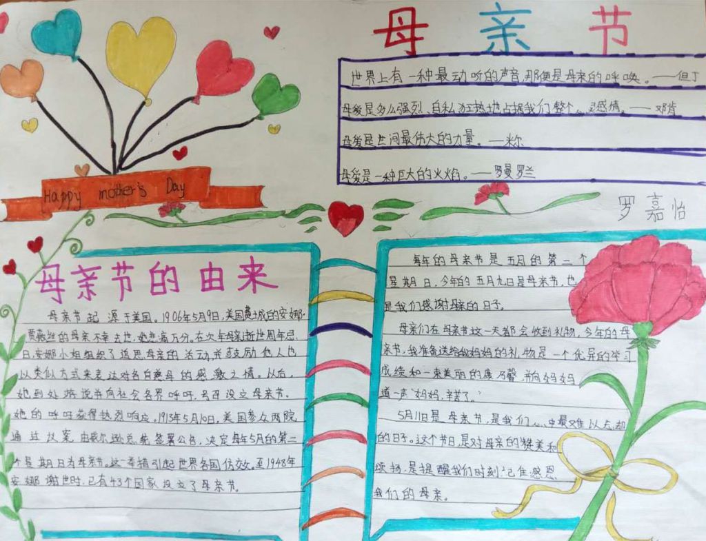 母亲节实践活动手抄报 母亲节实践活动手抄报