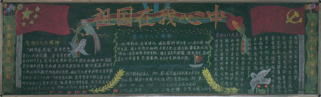 党的光辉照我心黑板报图片