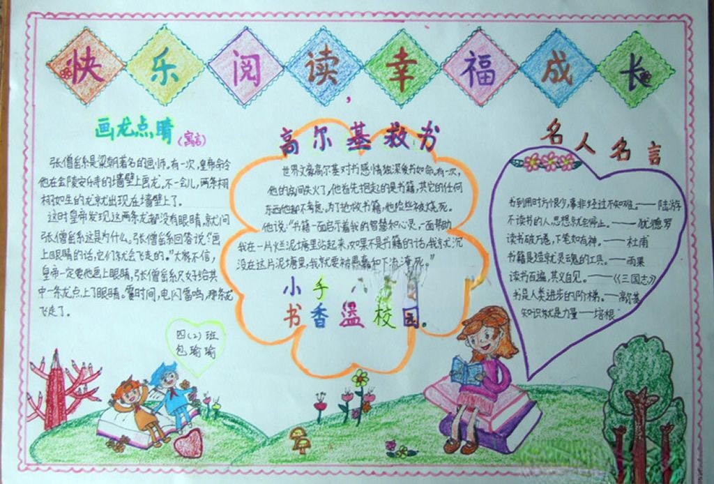 快乐阅读幸福成长手抄报 快乐阅读幸福成长手抄报