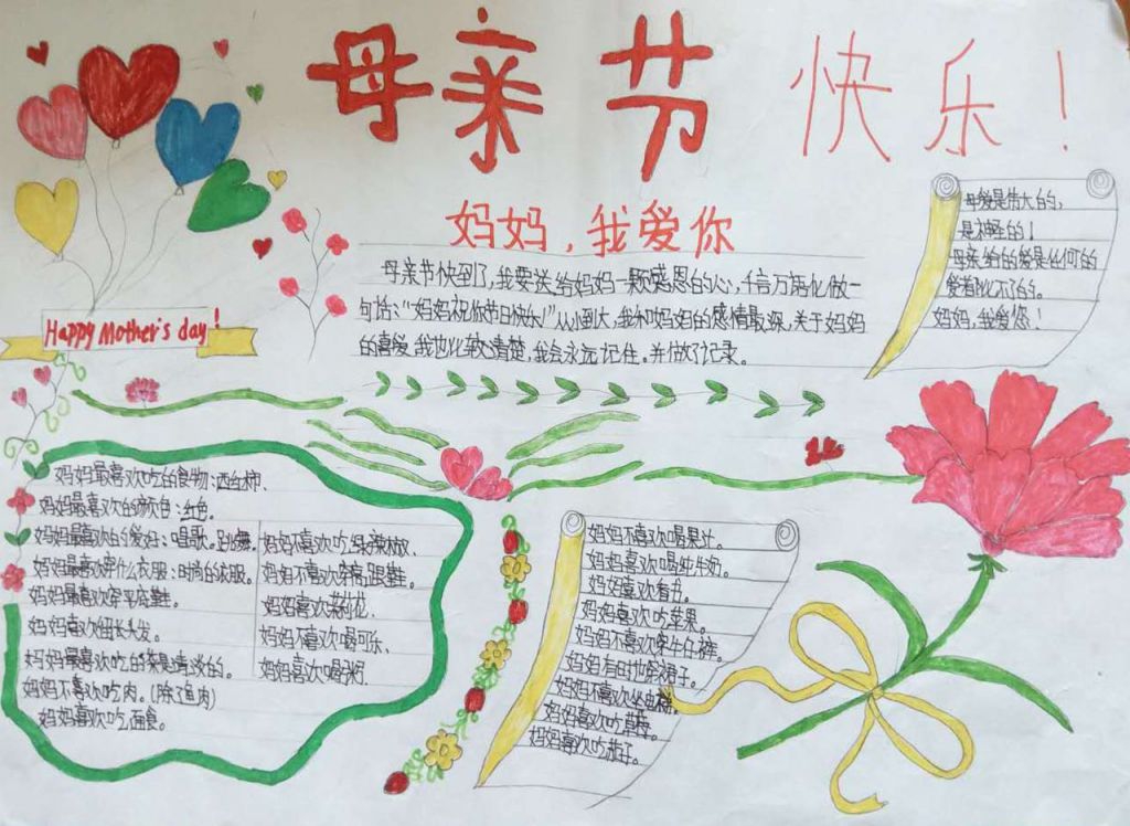 母亲节实践活动手抄报 母亲节实践活动手抄报