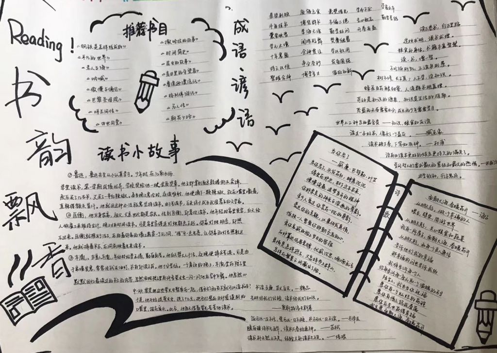 书韵飘香手抄报图片