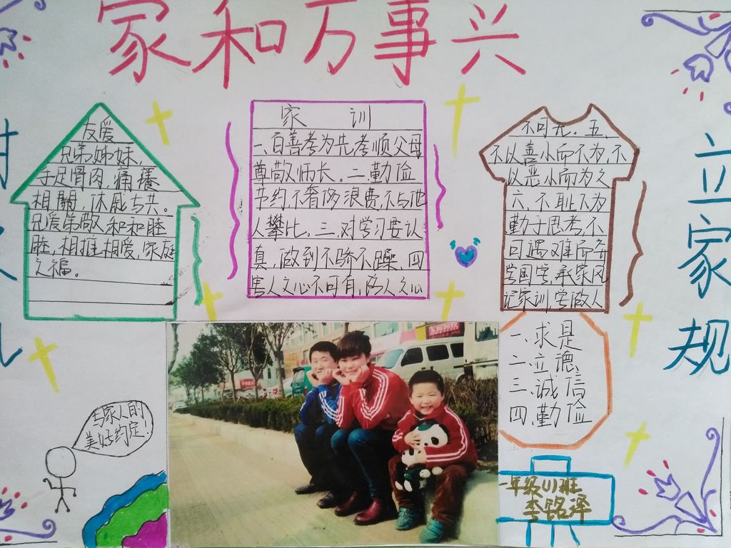 感恩父母之家风家训手抄报