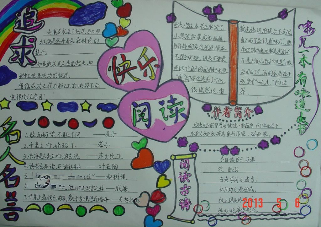 简单的快乐阅读手抄报 简单的快乐阅读手抄报