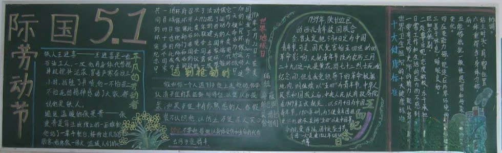 5.1国际劳动节黑板报设计