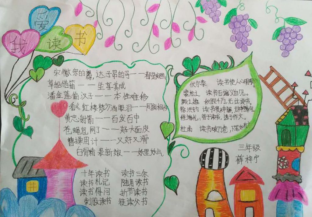 我爱阅读手抄报图片-一年级学生作品