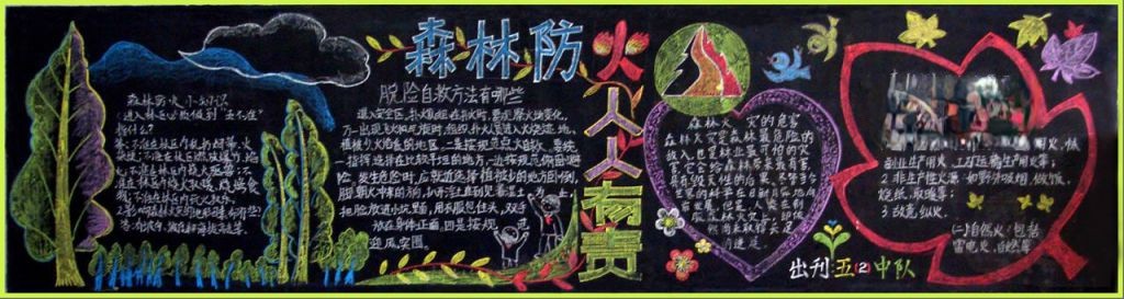 森林防火人人有责黑板报