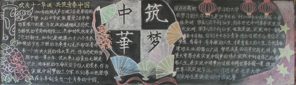 我的祖国我的梦黑板报