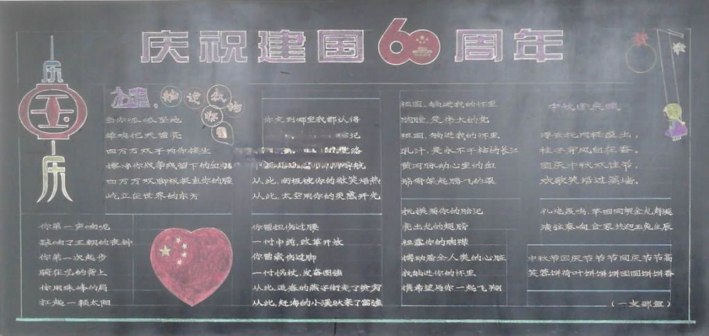 国庆中秋双节同庆黑板报