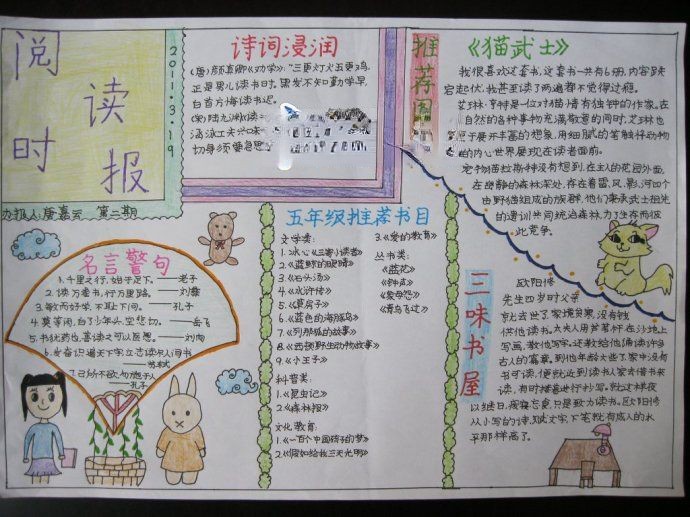 书香校园手抄报图片-阅读时报