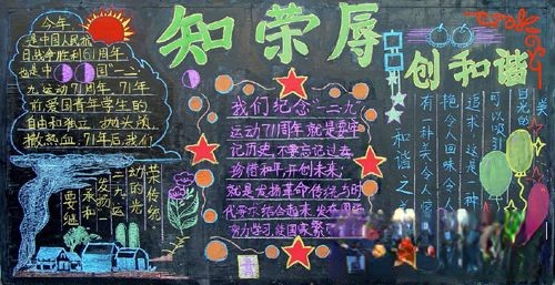 纪念12.9暨知荣辱创和谐主题黑板报