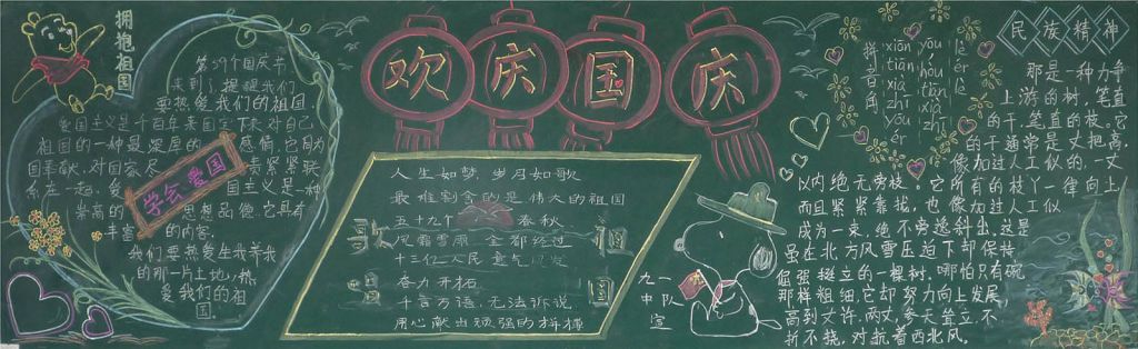 小学欢度国庆黑板报图片