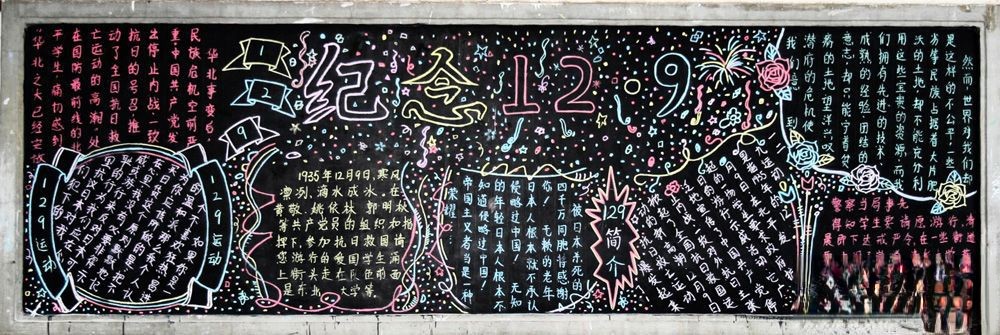 纪念12.9运动黑板报