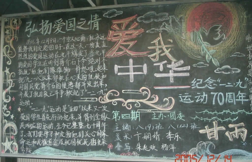 129爱国运动黑板报图片-cnbabao.cn网友投稿