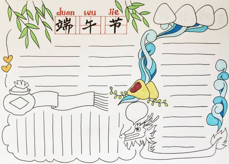 图，一步步教你制作漂亮的端午节手抄报
