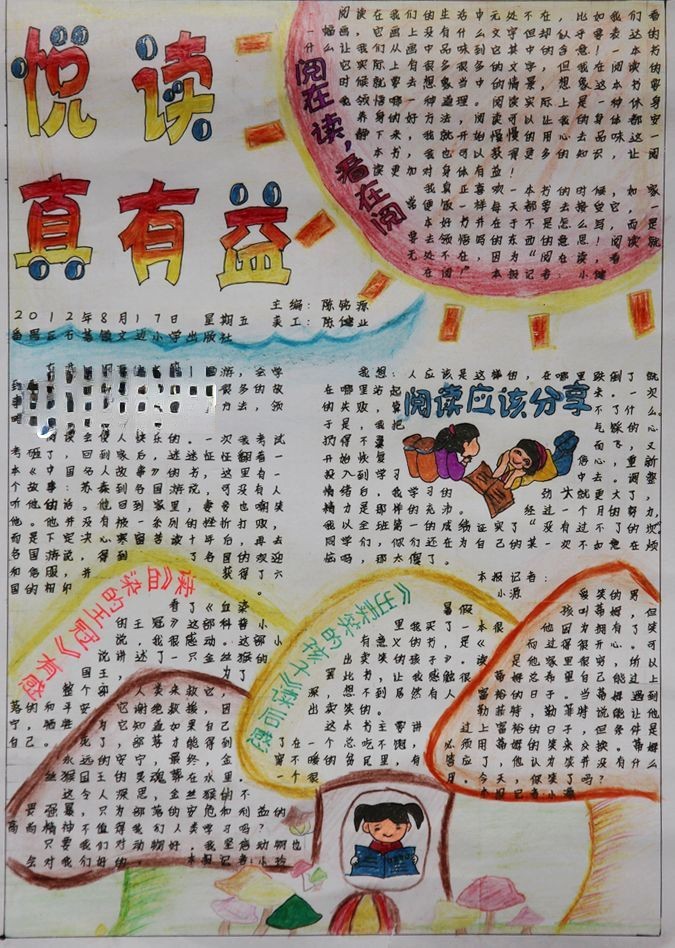 悦读真有益手抄报图片