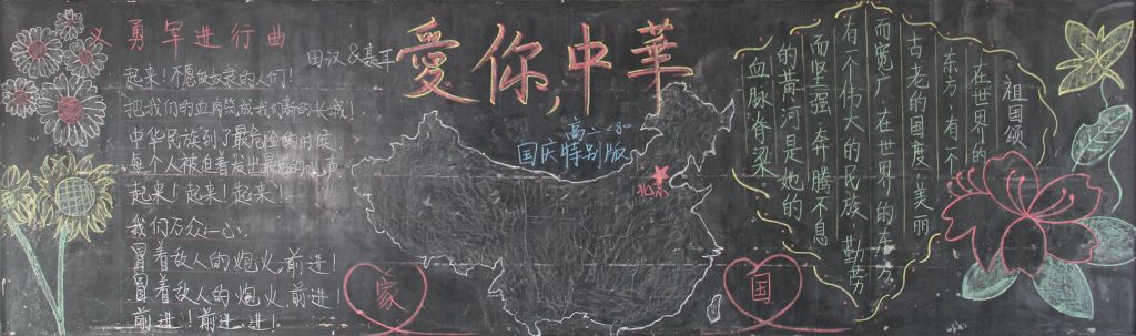 我的祖国我的梦黑板报