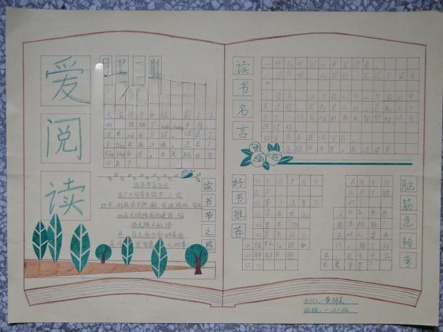 爱阅读手抄报作品