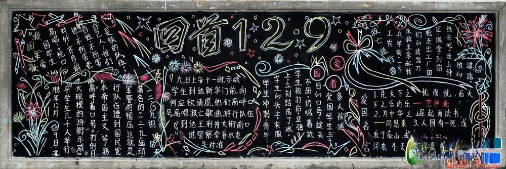 回首12.9黑板报