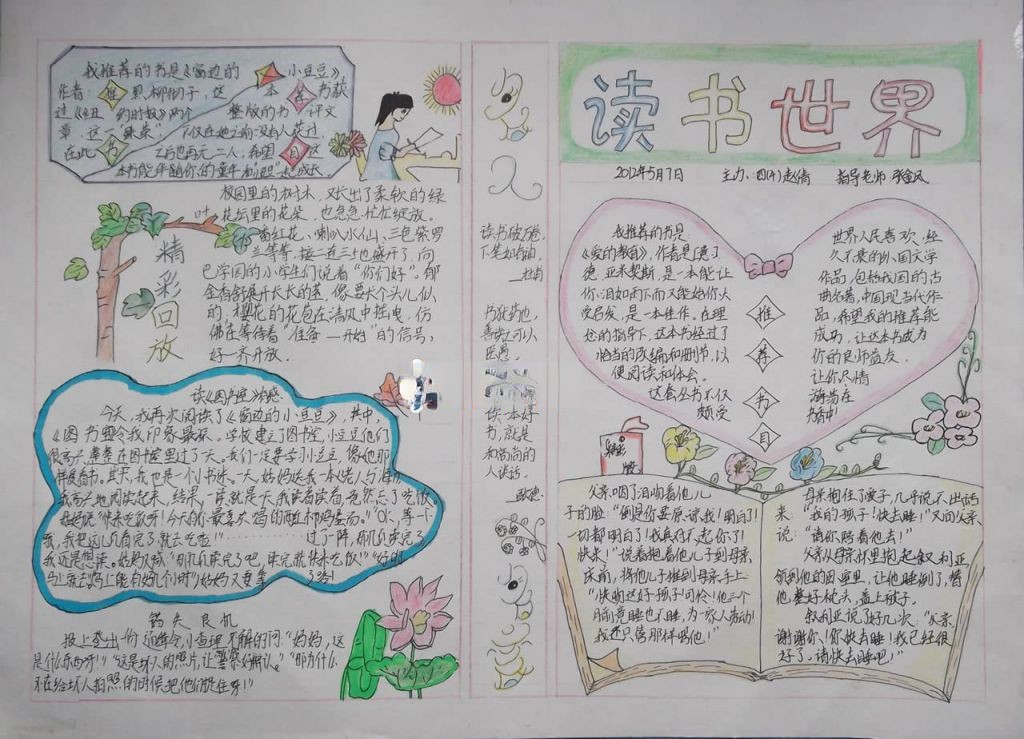 读书世界手抄报版面图 读书世界手抄报版面图