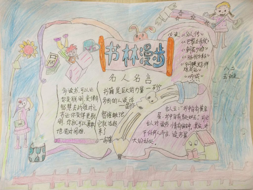 书林漫步手抄报版面设计图