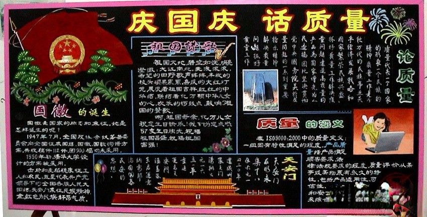 庆国庆 话质量黑板报