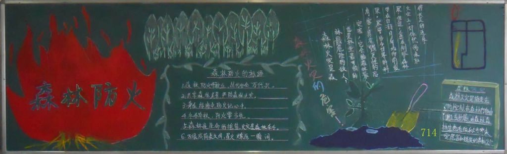 小学生森林防火黑板报