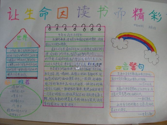 让生命因读书而精彩手抄报图片