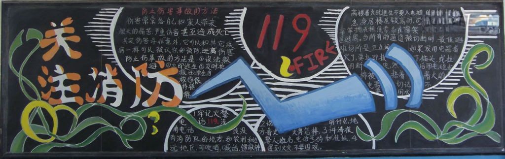 关注消防黑板报版面设计图