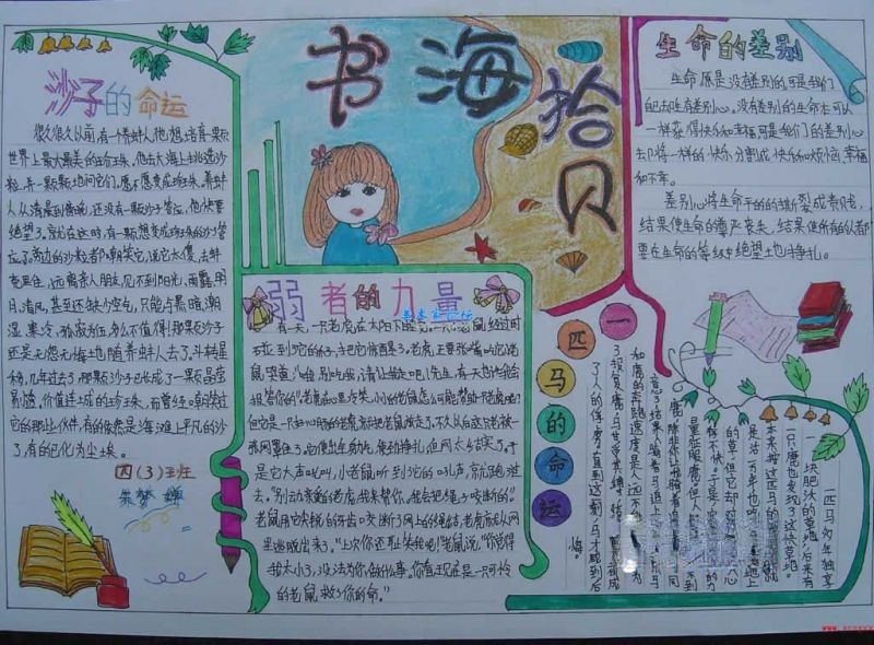书海漫步，行间拾贝手抄报