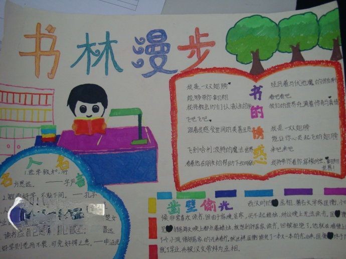 书林漫步手抄报版面设计图