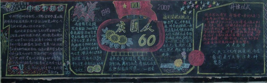 国庆中秋双节同庆黑板报