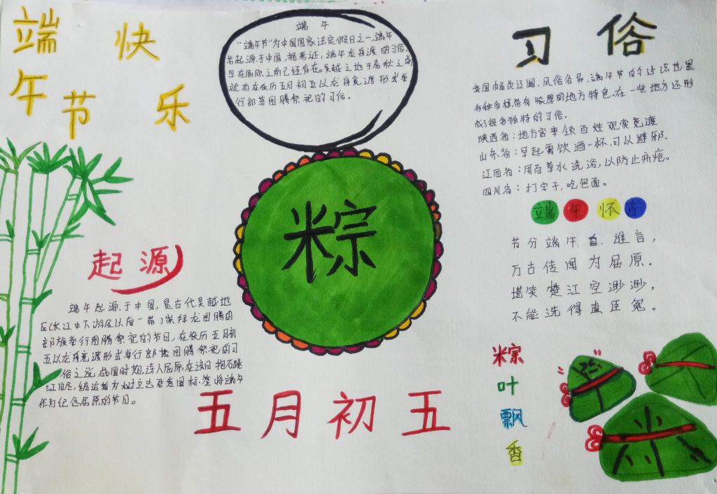 我们的节日端午节手抄报，端午节快乐