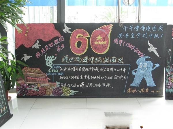 庆国庆迎中秋黑板报素材