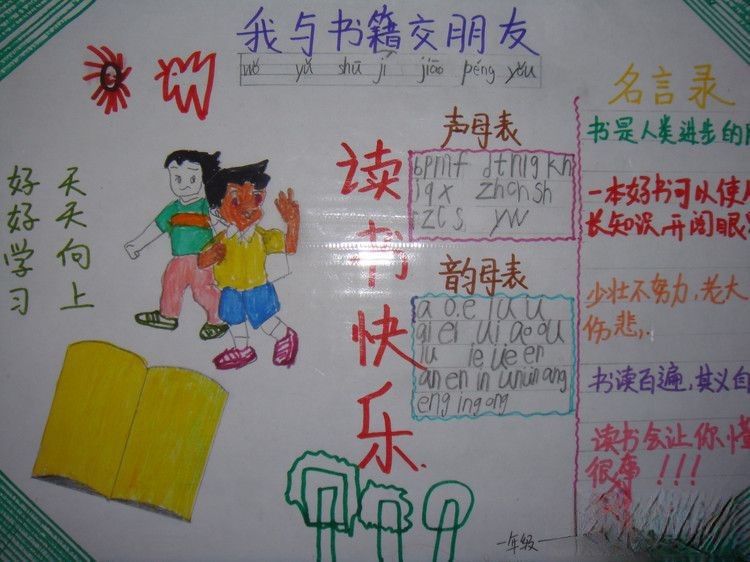 一年级学生我与书籍交朋友手抄报