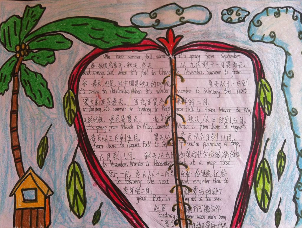 关于四季的英语手抄报 关于四季的英语手抄报
