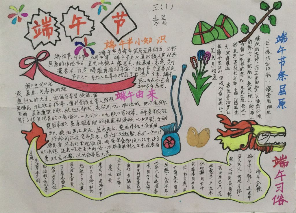 传统节日端午节手抄报