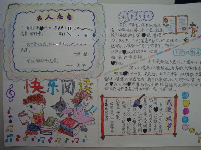 快乐阅读手抄报设计图欣赏