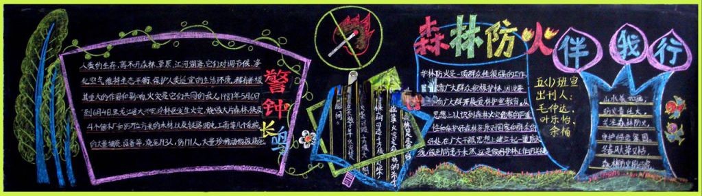 森林防火人人有责黑板报