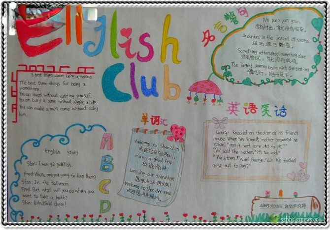 迎接大运英语手抄报-english club
