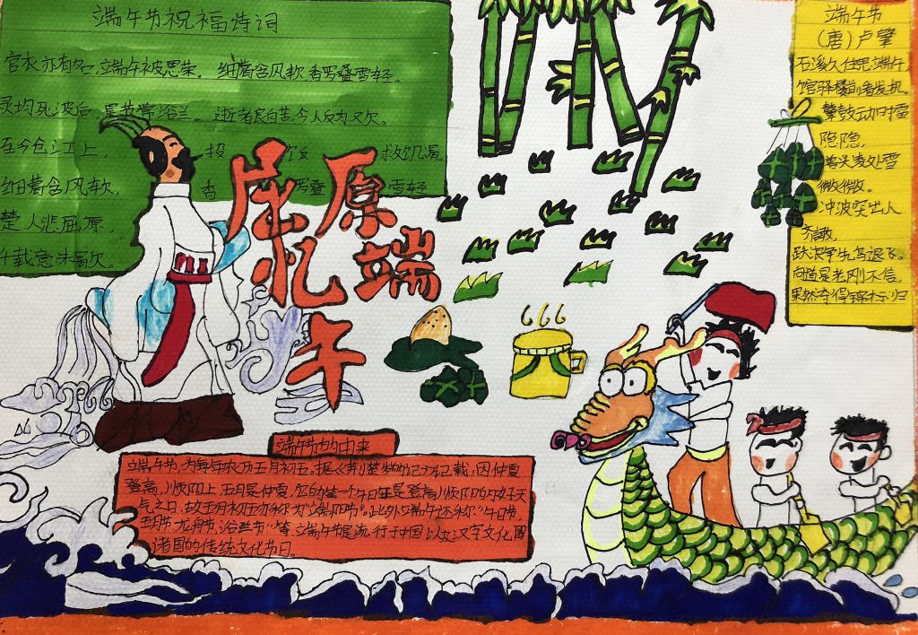端午忆屈原手抄报图片大全