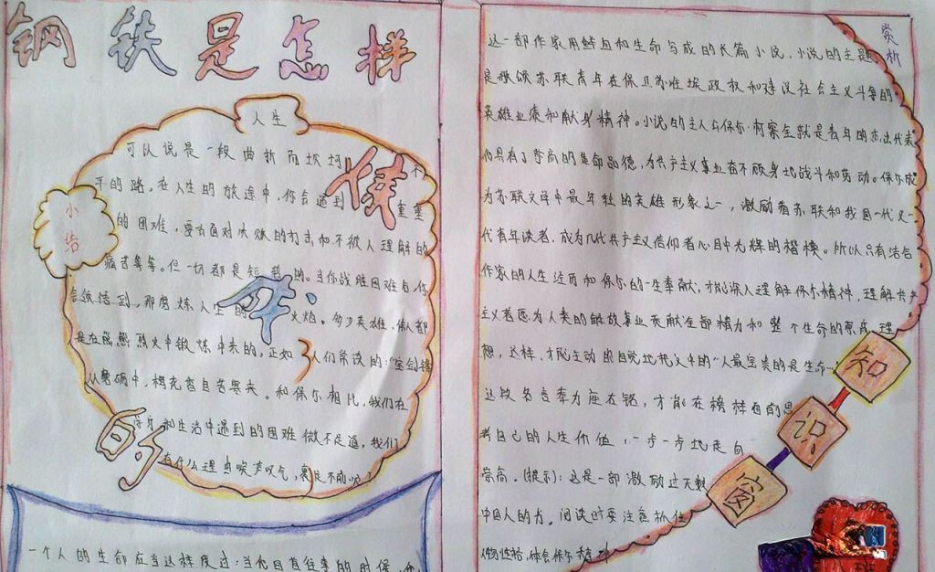 钢铁是怎样炼成的手抄报图片 钢铁是怎样炼成的手抄报图片